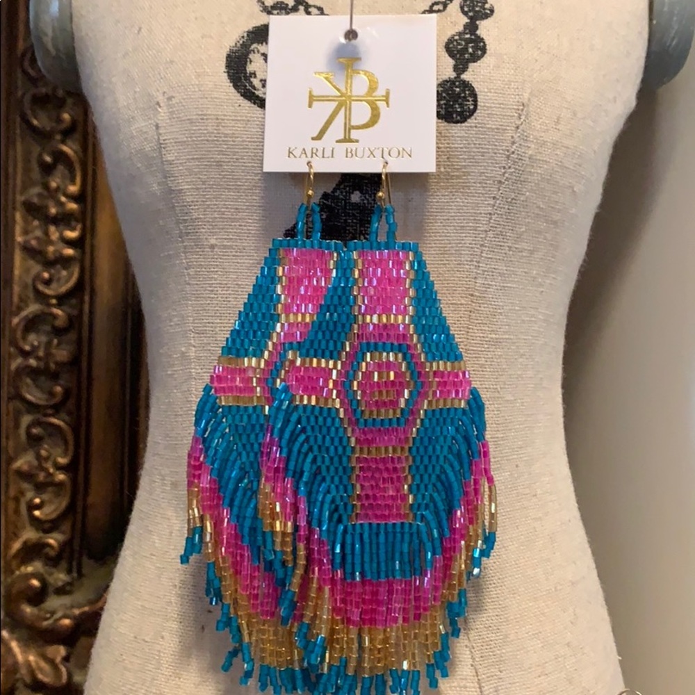 Karli Buxton confetti chandelier earrings.